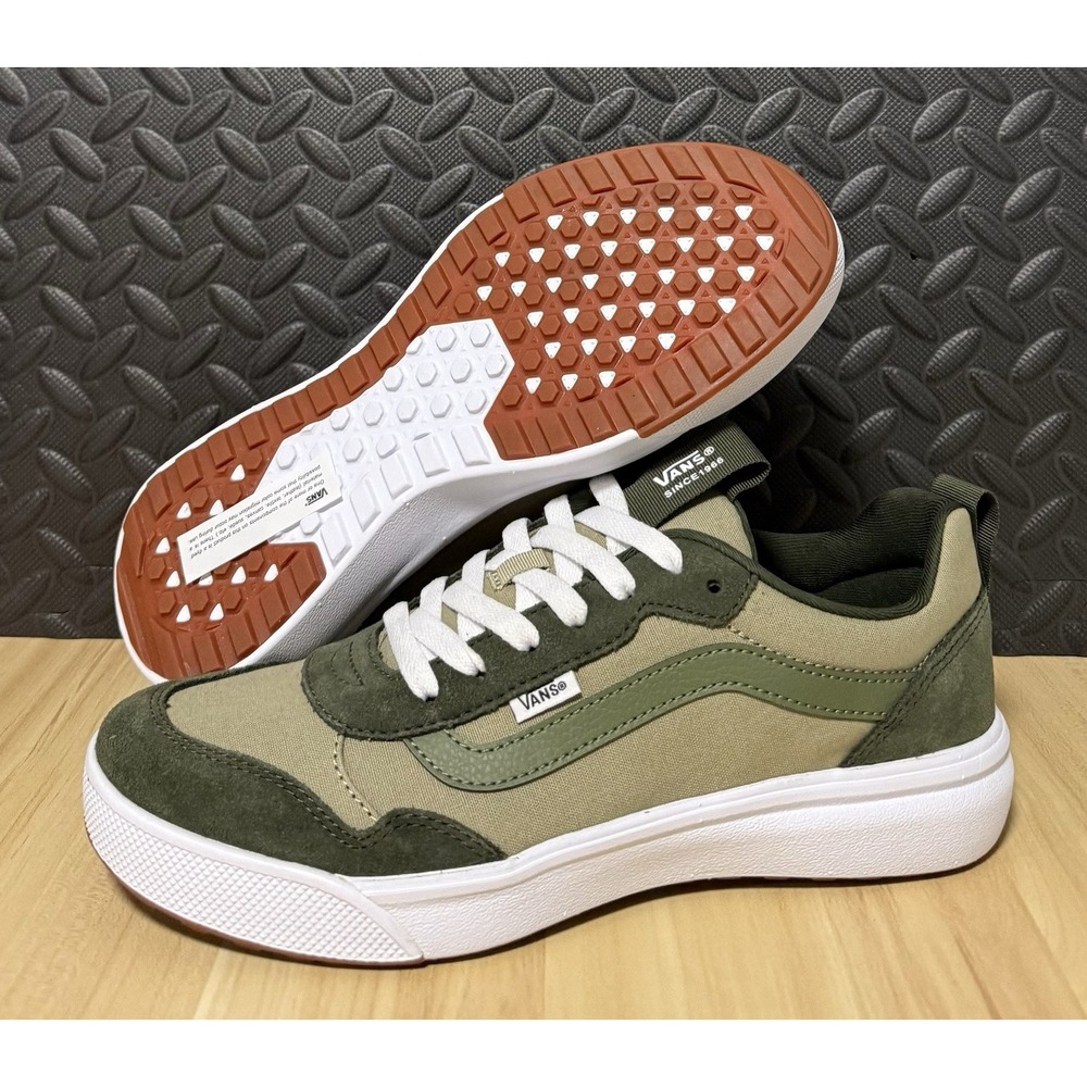 Vans Range EXP Sneakers Olive Green Sport Block Elm Grape Leaf Shoes Mens Size 9